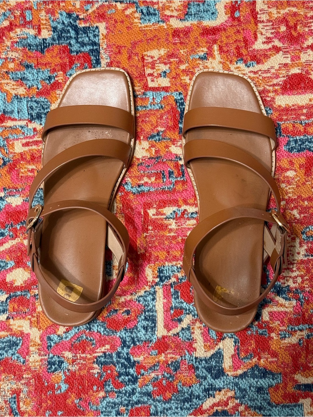 Bared Footwear Tan Strappy Ankle Buckle Sandals - Picture 2 of 3